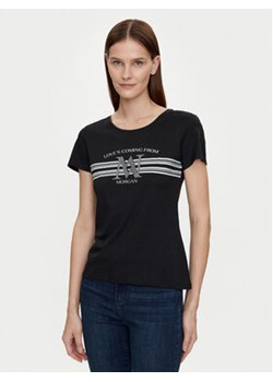 Morgan T-Shirt 241-DONNA Czarny Regular Fit ze sklepu MODIVO w kategorii Bluzki damskie - zdjęcie 171253679