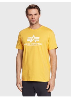 Alpha Industries T-Shirt Basic 100501 Żółty Regular Fit ze sklepu MODIVO w kategorii T-shirty męskie - zdjęcie 171255737