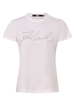 KARL LAGERFELD Koszulka damska Kobiety Bawełna biały jednolity ze sklepu vangraaf w kategorii Bluzki damskie - zdjęcie 171256716