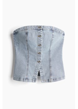 H & M - Dżinsowy top bandeau - Turkusowy ze sklepu H&M w kategorii Bluzki damskie - zdjęcie 171256959