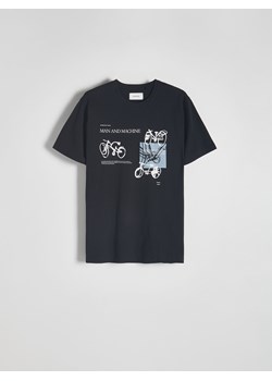 Reserved - T-shirt regular fit z nadrukiem - czarny ze sklepu Reserved w kategorii T-shirty męskie - zdjęcie 171257625