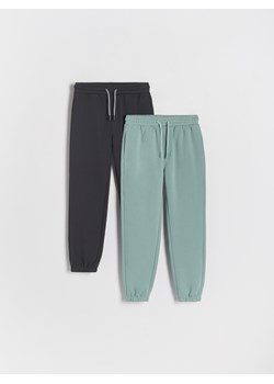 Reserved - Bawełniane spodnie jogger 2 pack - turkusowy ze sklepu Reserved w kategorii Spodnie chłopięce - zdjęcie 171257636