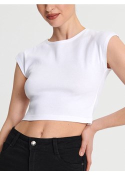 Sinsay - Koszulka crop top - biały ze sklepu Sinsay w kategorii Bluzki damskie - zdjęcie 171258226