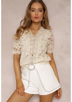 Beżowa Bluzka Atherill ze sklepu Renee odzież w kategorii Bluzki damskie - zdjęcie 171258485