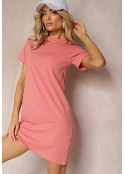 Ciemnoróżowa T-shirtowa Sukienka Sportowo-Casualowa z Elastycznej Bawełny Starlin ze sklepu Renee odzież w kategorii Sukienki - zdjęcie 171258629