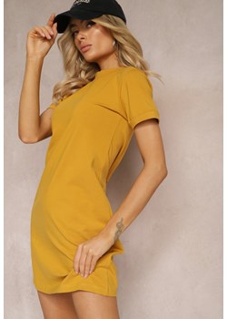 Żółta T-shirtowa Sukienka Sportowo-Casualowa z Elastycznej Bawełny Starlin ze sklepu Renee odzież w kategorii Sukienki - zdjęcie 171258639