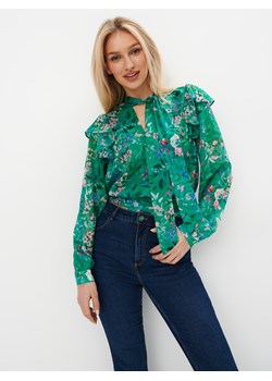 Mohito - Zielona bluzka w kwiaty - zielony ze sklepu Mohito w kategorii Bluzki damskie - zdjęcie 171259368