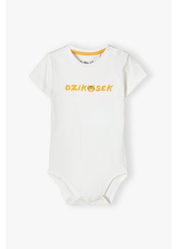 Białe body niemowlęce - DZIKUSEK ze sklepu 5.10.15 w kategorii Body niemowlęce - zdjęcie 171260668
