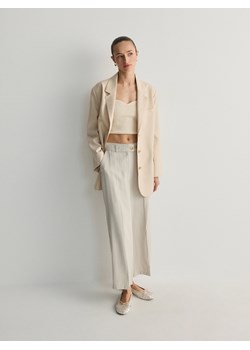 Reserved - Spodnie culotte z kantem - beżowy ze sklepu Reserved w kategorii Spodnie damskie - zdjęcie 171261318