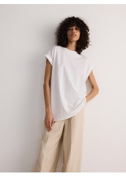 Reserved - T-shirt z modalem - biały ze sklepu Reserved w kategorii Bluzki damskie - zdjęcie 171261689