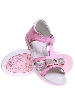 Różowe sandały dziewczęce na rzep /C5-3 16020  T186/ ze sklepu Pantofelek24.pl w kategorii Sandały dziecięce - zdjęcie 171262306