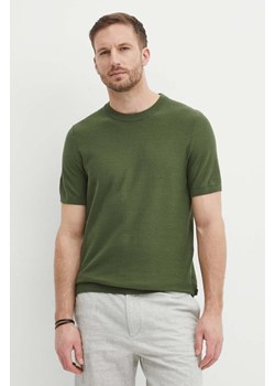 BOSS t-shirt męski kolor zielony gładki 50511762 ze sklepu ANSWEAR.com w kategorii T-shirty męskie - zdjęcie 171262917