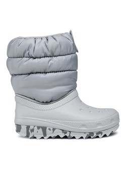 Śniegowce Crocs Classic Neo Puff Boot K 207684 Light Grey ze sklepu eobuwie.pl w kategorii Buty zimowe dziecięce - zdjęcie 171265556