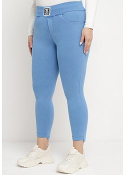 Niebieskie Spodnie Skinny z Kieszeniami Afrina ze sklepu Born2be Odzież w kategorii Spodnie damskie - zdjęcie 171267126