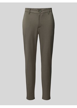 Spodnie o kroju tapered fit w jednolitym kolorze model ‘MARK’ ze sklepu Peek&Cloppenburg  w kategorii Spodnie męskie - zdjęcie 171268079