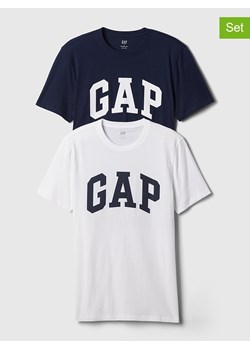GAP Koszulki (2 szt.) w kolorze granatowym i białym ze sklepu Limango Polska w kategorii T-shirty męskie - zdjęcie 171269229