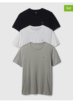 GAP Koszulki (3 szt.) w kolorze oliwkowym, białym i czarnym ze sklepu Limango Polska w kategorii T-shirty męskie - zdjęcie 171269239
