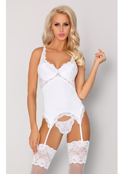 Alazne White LC 90421 gorset i stringi, Kolor biały, Rozmiar L/XL, LivCo Corsetti Fashion ze sklepu Intymna w kategorii Gorsety - zdjęcie 171270877