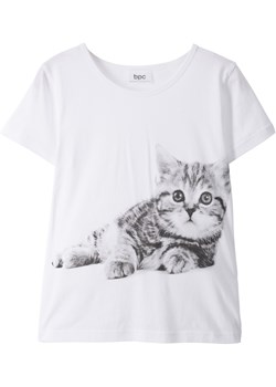 T-shirt dziewczęcy z bawełny organicznej ze sklepu bonprix w kategorii Bluzki dziewczęce - zdjęcie 171271099