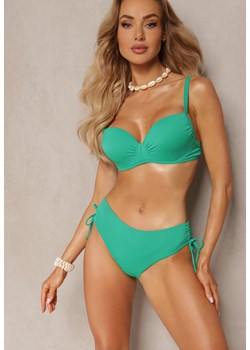 Zielone Bikini Biustonosz z Usztywnianymi Miseczkami Majtki Figi Ozdobione Troczkami Tamarie ze sklepu Renee odzież w kategorii Stroje kąpielowe - zdjęcie 171271908