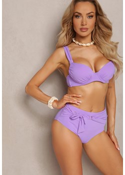 Fioletowe Bikini ze Sztywnym Marszczonym Biustonoszem i Paskiem na Majtkach Wiaraia ze sklepu Renee odzież w kategorii Stroje kąpielowe - zdjęcie 171271955