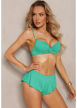 Zielone Bikini Usztywniany Biustonosz z Cyrkoniami i Spodenki Kąpielowe Wykończone Gumką w Pasie Rilamia ze sklepu Renee odzież w kategorii Stroje kąpielowe - zdjęcie 171272049