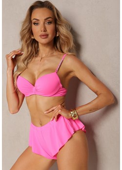 Różowe Bikini Usztywniany Biustonosz z Cyrkoniami i Spodenki Kąpielowe Wykończone Gumką w Pasie Rilamia ze sklepu Renee odzież w kategorii Stroje kąpielowe - zdjęcie 171272055