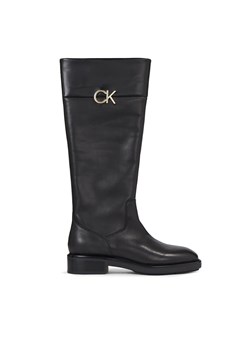 Kozaki Calvin Klein Rubber Sole Knee Boot W/Hw HW0HW01689 Czarny ze sklepu eobuwie.pl w kategorii Kozaki damskie - zdjęcie 171275945