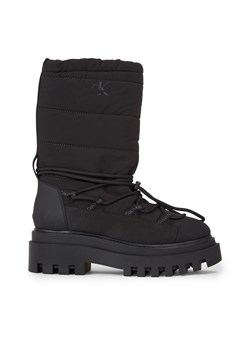 Śniegowce Calvin Klein Jeans Flatform Snow Boot Nylon Wn YW0YW01146 Czarny ze sklepu eobuwie.pl w kategorii Śniegowce damskie - zdjęcie 171276609