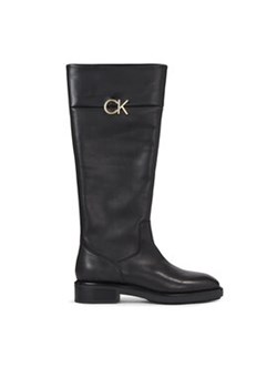Calvin Klein Kozaki Rubber Sole Knee Boot W/Hw HW0HW01689 Czarny ze sklepu MODIVO w kategorii Kozaki damskie - zdjęcie 171277945