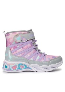 Skechers Kozaki Sweetheart Lights Dreamy Love 302667L/SMLT Srebrny ze sklepu MODIVO w kategorii Buty zimowe dziecięce - zdjęcie 171278869