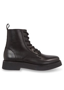 Tommy Jeans Botki Tjw Lace Up Flat Boot EN0EN02310 Czarny ze sklepu MODIVO w kategorii Workery damskie - zdjęcie 171278926