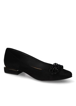 Baleriny For-But 074 Czarne zamsz ozdoba ze sklepu Arturo-obuwie w kategorii Balerinki - zdjęcie 171280015