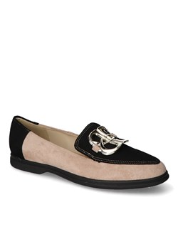 Mokasyny For-But Amelia Taupe/Czarne zamsz ze sklepu Arturo-obuwie w kategorii Mokasyny damskie - zdjęcie 171280069