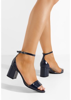 Granatowe sandały skórzane Amais V2 ze sklepu Zapatos w kategorii Sandały damskie - zdjęcie 171280657