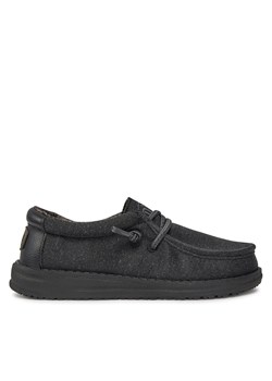 Półbuty Hey Dude Wally Youth Basic 40041-001 Black ze sklepu eobuwie.pl w kategorii Półbuty dziecięce - zdjęcie 171285006