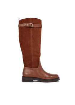 Oficerki Tommy Hilfiger Casual Essential Belt Longboot FW0FW07480 Natural Cognac GTU ze sklepu eobuwie.pl w kategorii Kozaki damskie - zdjęcie 171285257