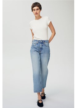 H & M - Straight High Cropped Jeans - Niebieski ze sklepu H&M w kategorii Jeansy damskie - zdjęcie 171286047