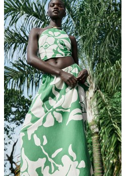 H & M - Spódnica maxi z domieszką lnu - Zielony ze sklepu H&M w kategorii Spódnice - zdjęcie 171286066