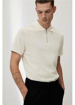 H & M - Top polo z suwakiem Regular Fit - Biały ze sklepu H&M w kategorii T-shirty męskie - zdjęcie 171286068