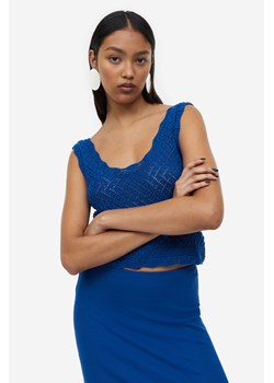 H & M - Dzianinowy top bez rękawów - Niebieski ze sklepu H&M w kategorii Bluzki damskie - zdjęcie 171286088