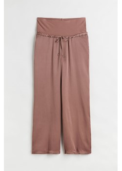 H & M - MAMA Szerokie spodnie - Brązowy ze sklepu H&M w kategorii Spodnie ciążowe - zdjęcie 171286117