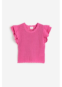 H & M - Top z ażurowej dzianiny - Różowy ze sklepu H&M w kategorii Bluzki damskie - zdjęcie 171286118