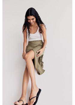 H & M - Kopertowa spódnica z diagonalu - Zielony ze sklepu H&M w kategorii Spódnice - zdjęcie 171286175