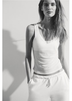 H & M - Prześwitujący top na ramiączkach - Biały ze sklepu H&M w kategorii Bluzki damskie - zdjęcie 171286196