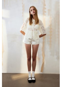 H & M - Ażurowy kardigan - Biały ze sklepu H&M w kategorii Swetry damskie - zdjęcie 171286226