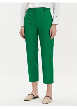Tommy Hilfiger Spodnie materiałowe WW0WW40504 Zielony Straight Fit ze sklepu MODIVO w kategorii Spodnie damskie - zdjęcie 171292185