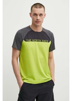 The North Face t-shirt sportowy kolor zielony wzorzysty NF0A87TYWIP1 ze sklepu ANSWEAR.com w kategorii T-shirty męskie - zdjęcie 171296776