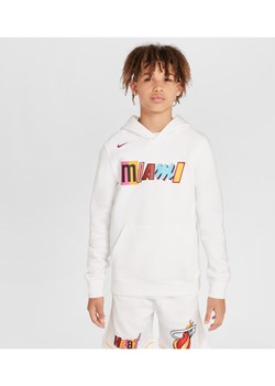 Dzianinowa bluza z kapturem dla dużych dzieci Nike NBA Miami Heat City Edition - Biel ze sklepu Nike poland w kategorii Bluzy chłopięce - zdjęcie 171297155