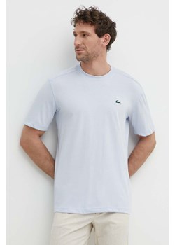 Lacoste t-shirt męski kolor niebieski gładki ze sklepu PRM w kategorii T-shirty męskie - zdjęcie 171298316
